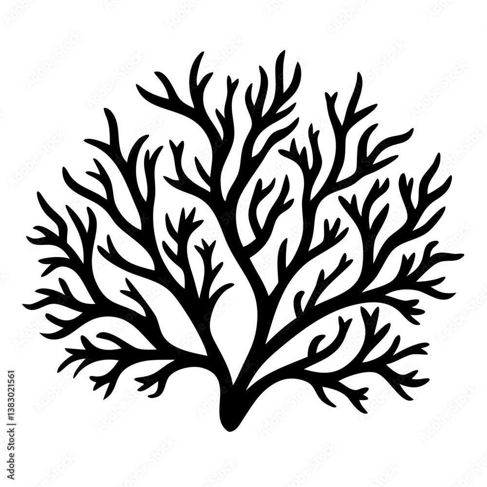 Naklejka premium Seaweed silhouettes