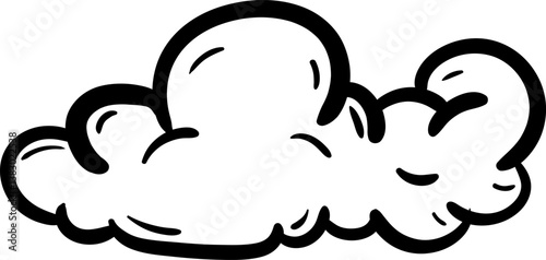 Beautiful hand drawn fashion cloud icon. Hand drawn black sketch. Sign / symbol / doodle. Isolated on white background. Flat design. Vector illustration