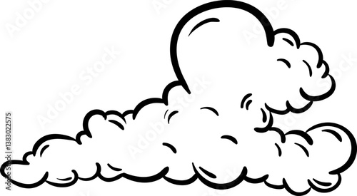 Beautiful hand drawn fashion cloud icon. Hand drawn black sketch. Sign / symbol / doodle. Isolated on white background. Flat design. Vector illustration