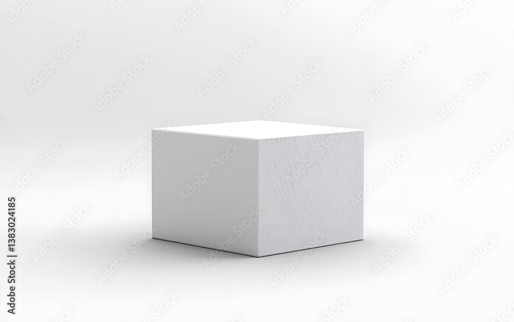 White Cube on White Background: Minimalist Product Display White Cube on White Background: Minimalist Product Display
