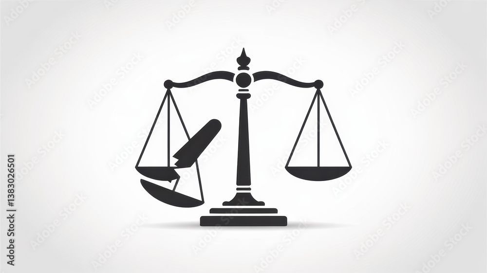 Scales of Justice with Rocket – Imbalance Between Justice and Warfare Symbolism Scales of Justice with Rocket – Imbalance Between Justice and Warfare Symbolism
