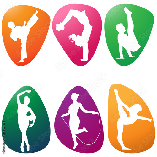 people sportsmen flat color vector