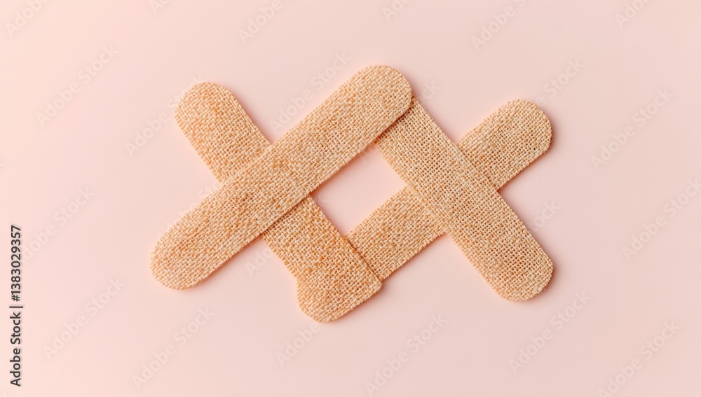 Adhesive bandages arranged Adhesive bandages arranged