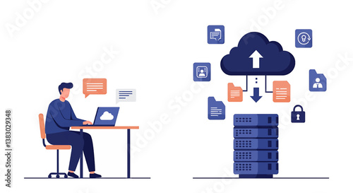 Cloud computing and data storage, network, server, security, technology