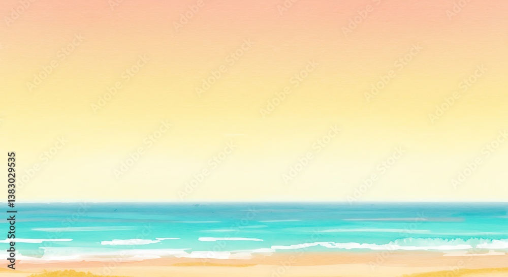 Obraz premium Golden Hour Shoreline AI Generated