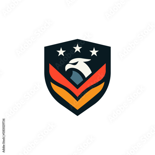 Eagle Hawk Falcon With Stars for military security army logo design
