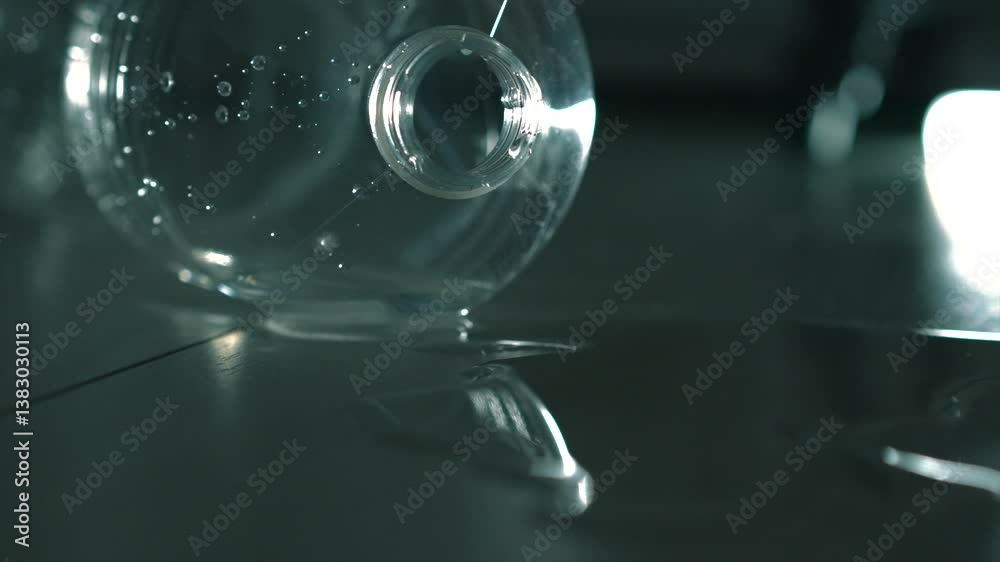 Une bouteille en plastique est posée sur le sol.
Une flaque d'eau et une bouteille d'eau.
De l'eau renversée sur un plancher en bois blanc.
De l'eau s'est renversée sur le stratifié de la pièce