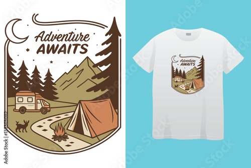 Adventure is calling camper I have to go typography t shirt design.