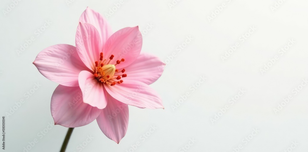 Fototapeta premium elegant flower in full bloom against crisp white background, crisp, bloom, purity