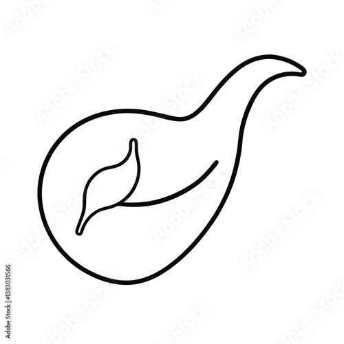 gallbladder with bile flow indication.