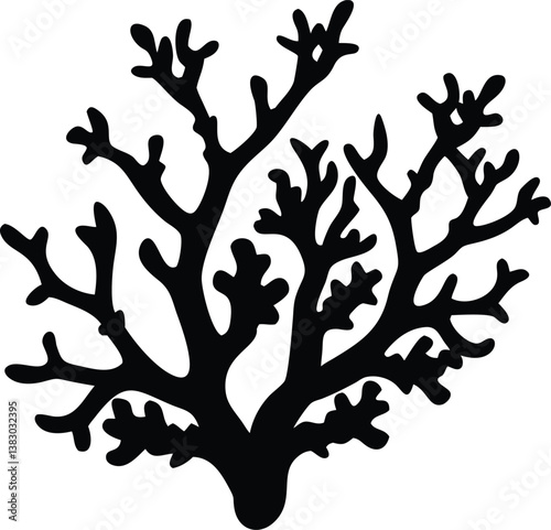 Black and white silhouette of a lone tree with twisted branches, ideal for logos, branding, and digital artwork.