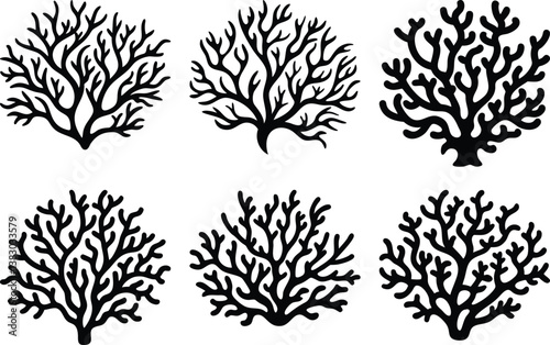 Seaweed silhouette set