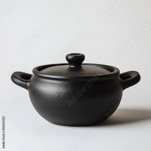Black ceramic pot with lid (2)