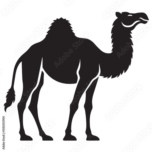 Camel silhouette black and white vector icon