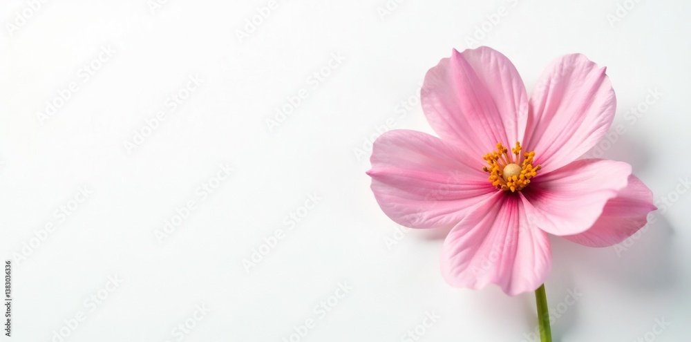 Fototapeta premium Delicate flower isolated on white background with subtle texture, bloom, nature