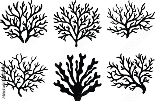 Seaweed silhouette set