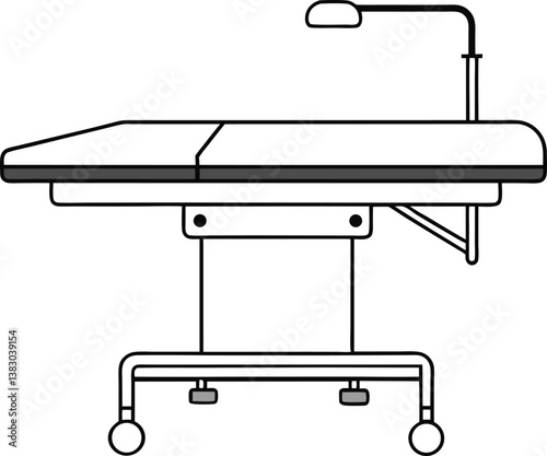 hospital bed icon outline vector in transparent background