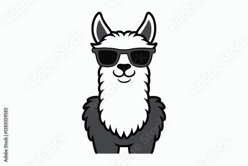 Cool llama with sunglasses funny illustration