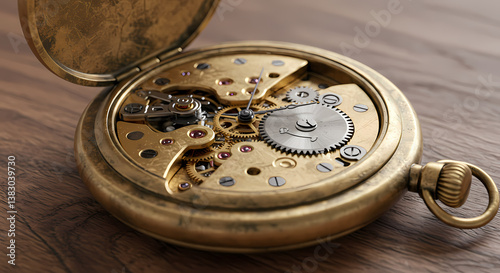 Luxurious Vintage Gold Watch - Intricate Mechanical Movement, Classic Timepiece, High-End Jewelry