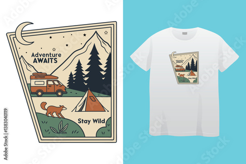 Camping t-shirt design, I'm a flip flops and camping kind girl