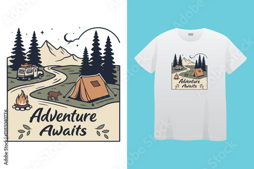 Camping t-shirt design, I'm a flip flops and camping kind girl