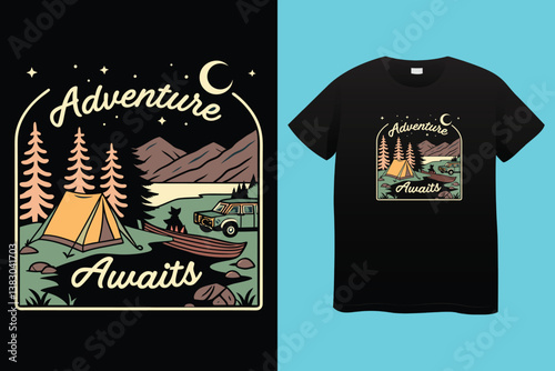 Camping t-shirt design, I'm a flip flops and camping kind girl