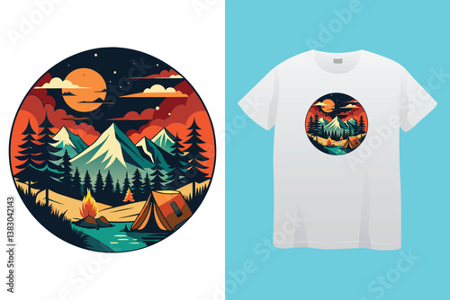 Camping t-shirt design, I'm a flip flops and camping kind girl