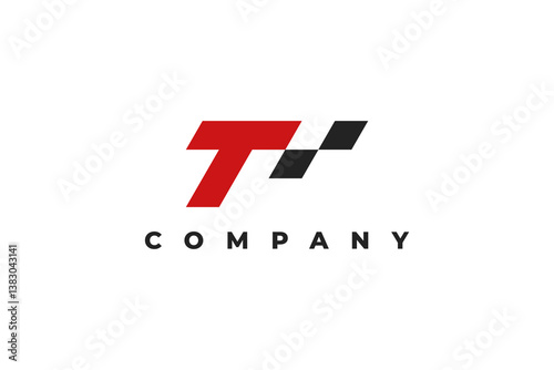 letter t race modern logo
