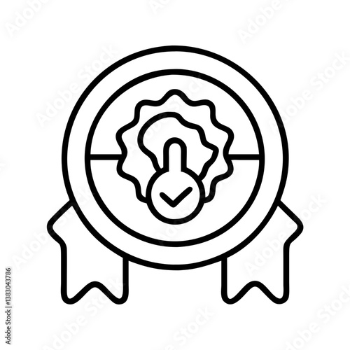 Security badge vector icon for secure website certification and approved safety guarantee symbol design element