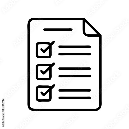 Checklist vector icon for task management and to do list app design and project planning and survey form 