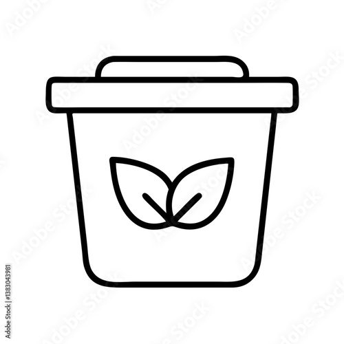 Eco friendly compost bin vector icon for organic waste management and sustainable living design element icon