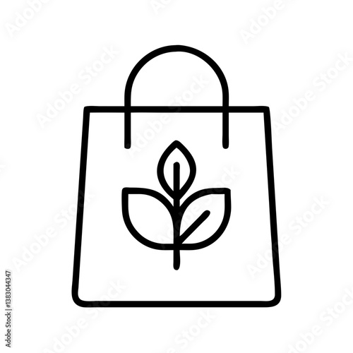 Eco friendly shopping bag with leaf logo for sustainable living and green lifestyle concept vector design