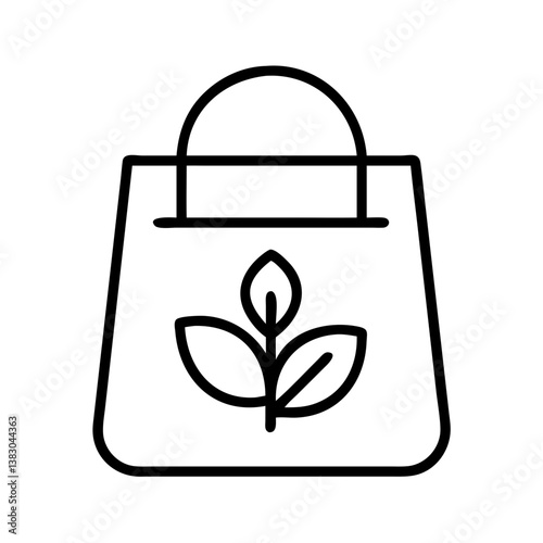 Eco friendly shopping bag with plant logo for sustainable living and environmental protection concept design