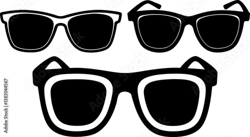 Sunglass vector collection & Set of sunglasses silhouette vector designs