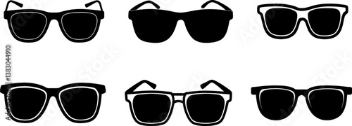 Sunglass vector collection & Set of sunglasses silhouette vector designs