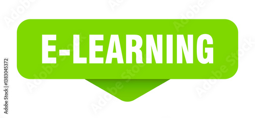 e-learning sticker. e-learning sign on transparent background