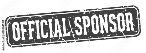 official sponsor rectangular sign. official sponsor stamp