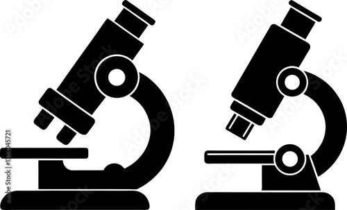 Microscope vector collection & Set of microscope silhouette vector designs