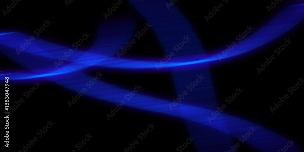 Fototapeta premium Dark abstract background with blue neon glowing lines. Abstract background, neon light, laser show, impulse, pulse power lines, energy impulse, blue glowing dynamic lines. Technology background