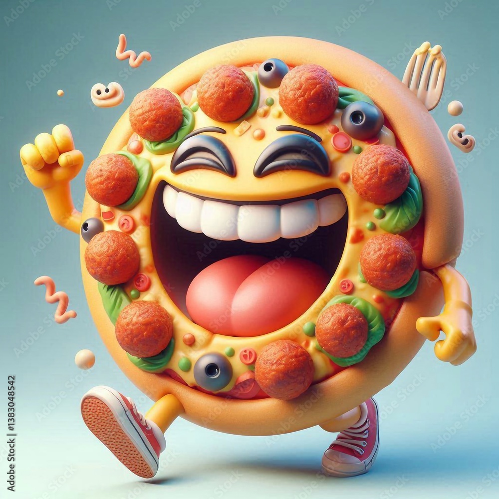 Obraz premium Lustige Pizza