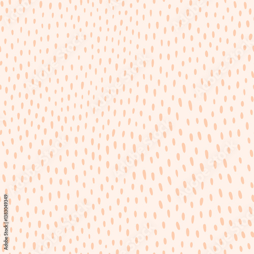Soft Peach Raindrop Dots Seamless Pattern