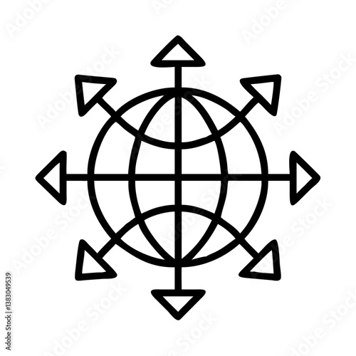 Global network connection worldwide communication international business distribution strategy icon vector