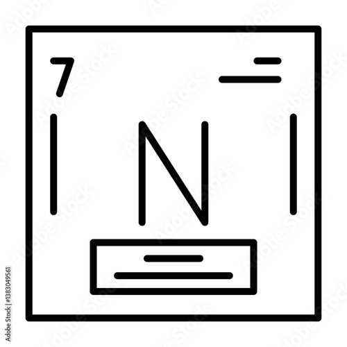 Nitrogen Outline Style Icon