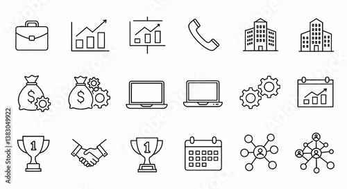 Vector Style Business Related Icons Graphic ,Representing -Growth Expansion