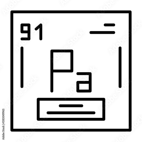 Protactinium Outline Style Icon