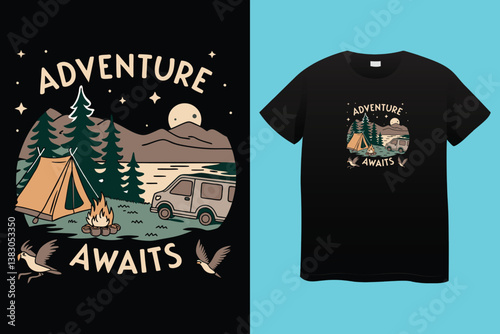 This shirt smells like campfire. camping graphics vector, vintage explorer, adventure, wilderness. Outdoor adventure quotes symbol. Perfect for t-shirt prints, posters.This shirt smells like campfire.