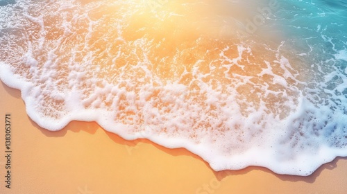 Beach waves ocean sand sea summer vacation coast shoreline tropical paradise seascape nature background