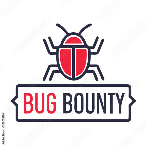 Bug Bounty Icon with Beetle Design on Transparent Background  
