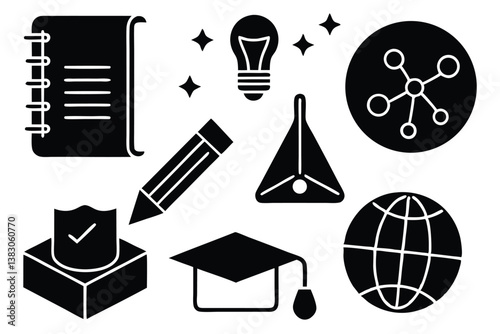 Student Solving Math Equations Vector Design

