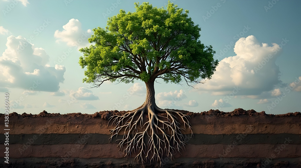 Exploring Tree Growth and Roots in Nature Outdoor Landscape Environmental Concept Vibrant Viewpoint